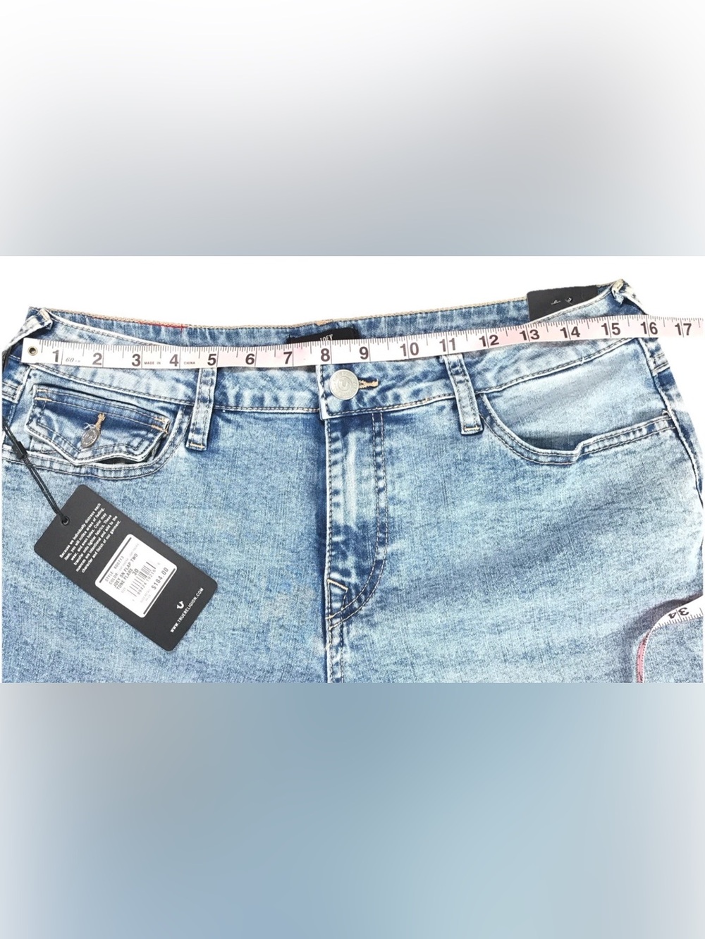 True Religion Women’s Joey Mid-Rise Flare Stretch Two-Tone Jeans Size 30 - Picture 10 of 13